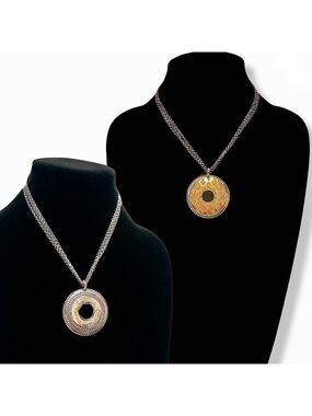 CHICO’s | NWT​ Reversible Two-Tone Medallion Pendant Necklace